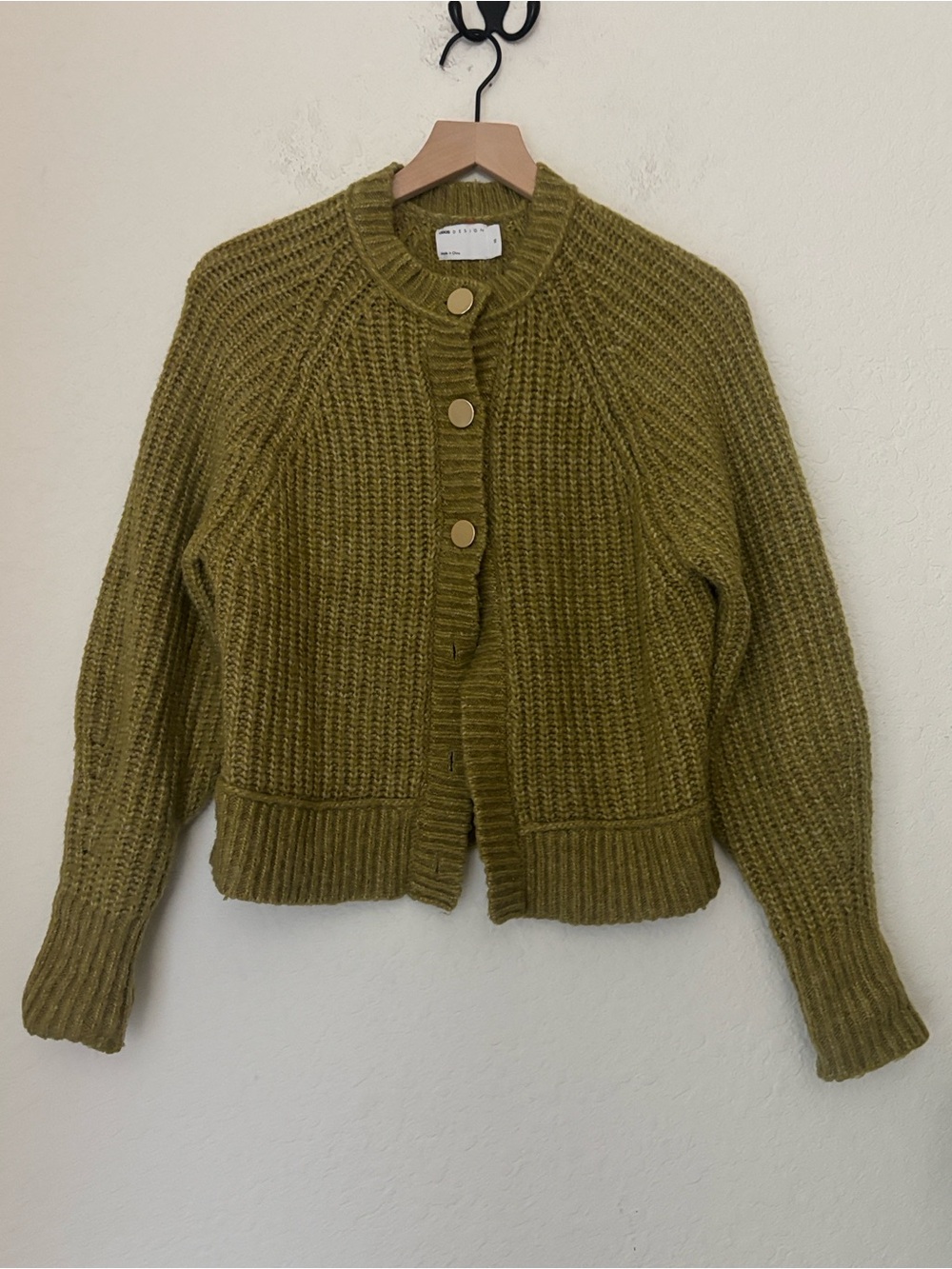 ASOS  Green Chunky Knit Button-Front Women's Sweater size XS